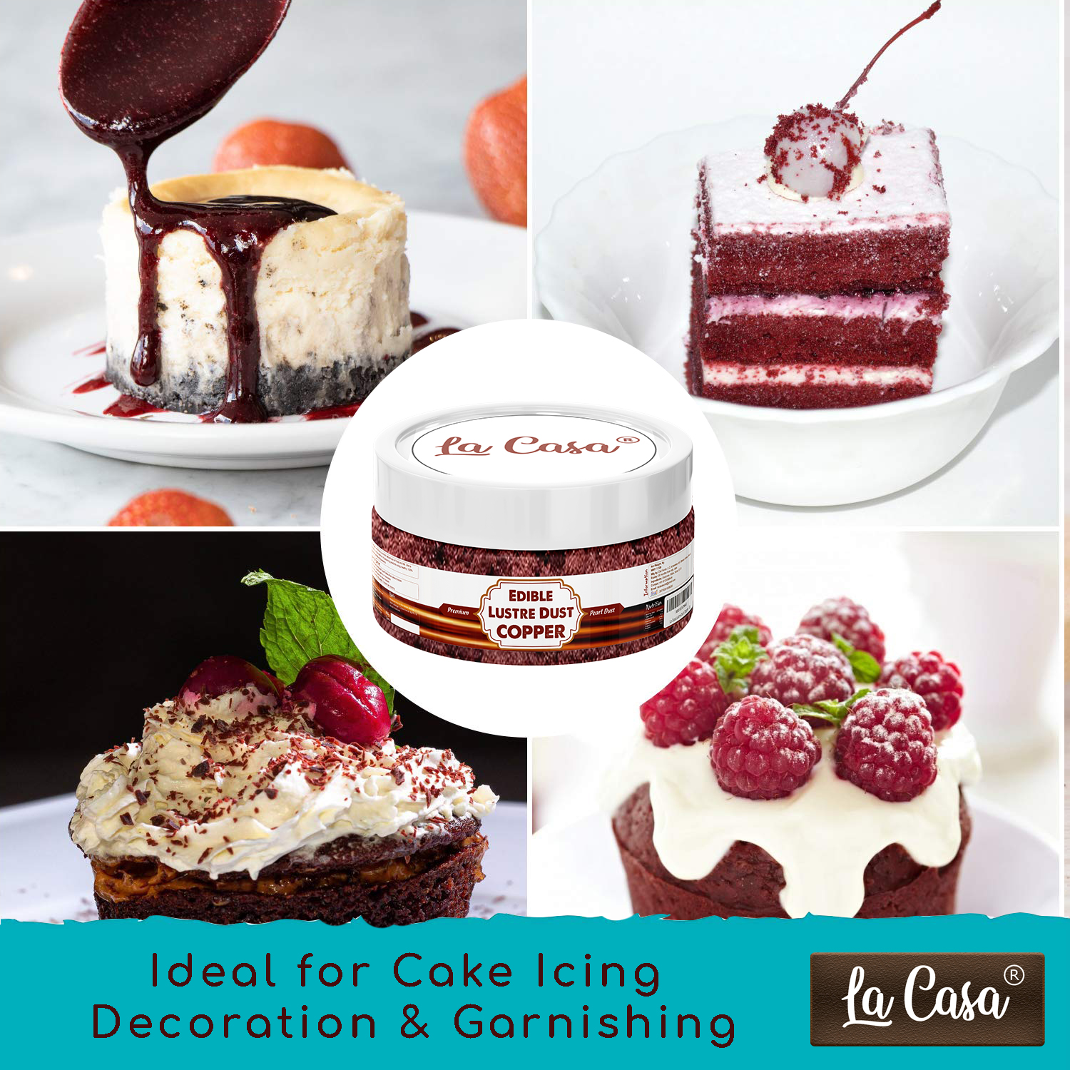 La Casa Edible Red Glitter - 9g at Rs 18/piece, Cake Toppings in Surat
