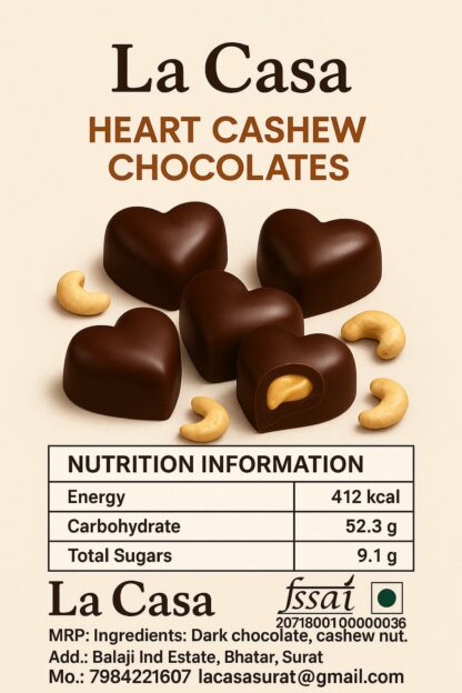 Heart Shaped Dry Fruits Chocolate - Image 3